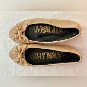 Sam and Libby Beige Ballet Flat. Sz 8